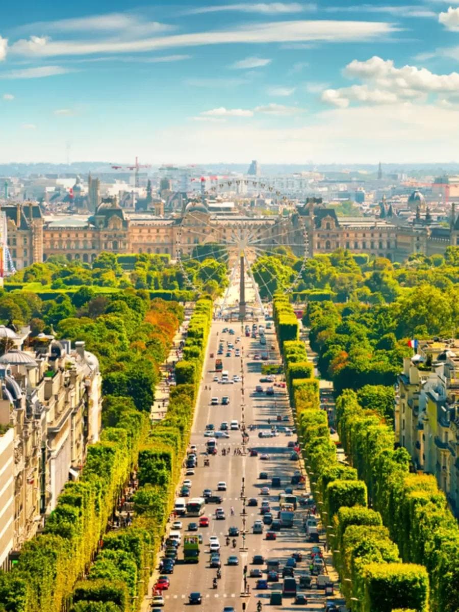 Avenida de los Campos Elíseos de París vista desde el Arco del Triunfo